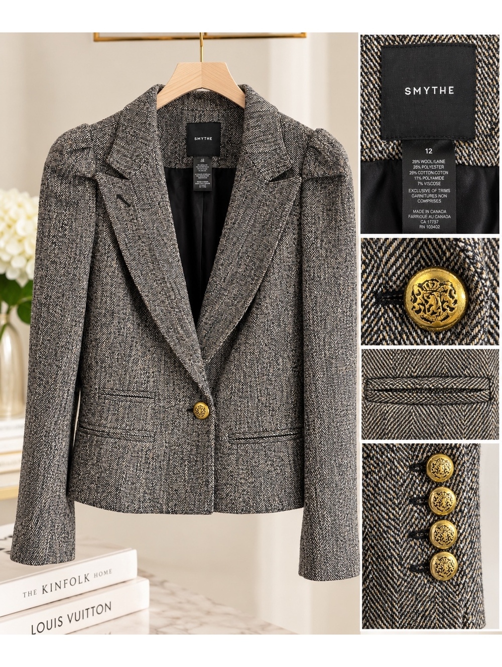 Smythe Blazer - altered size 6 - cropped it so original
